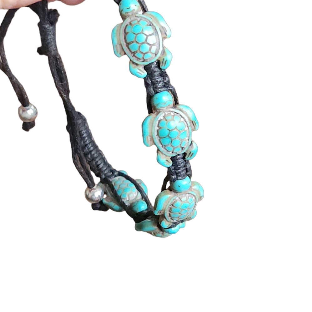 Stone Turtle Bracelet Adjustable Cord